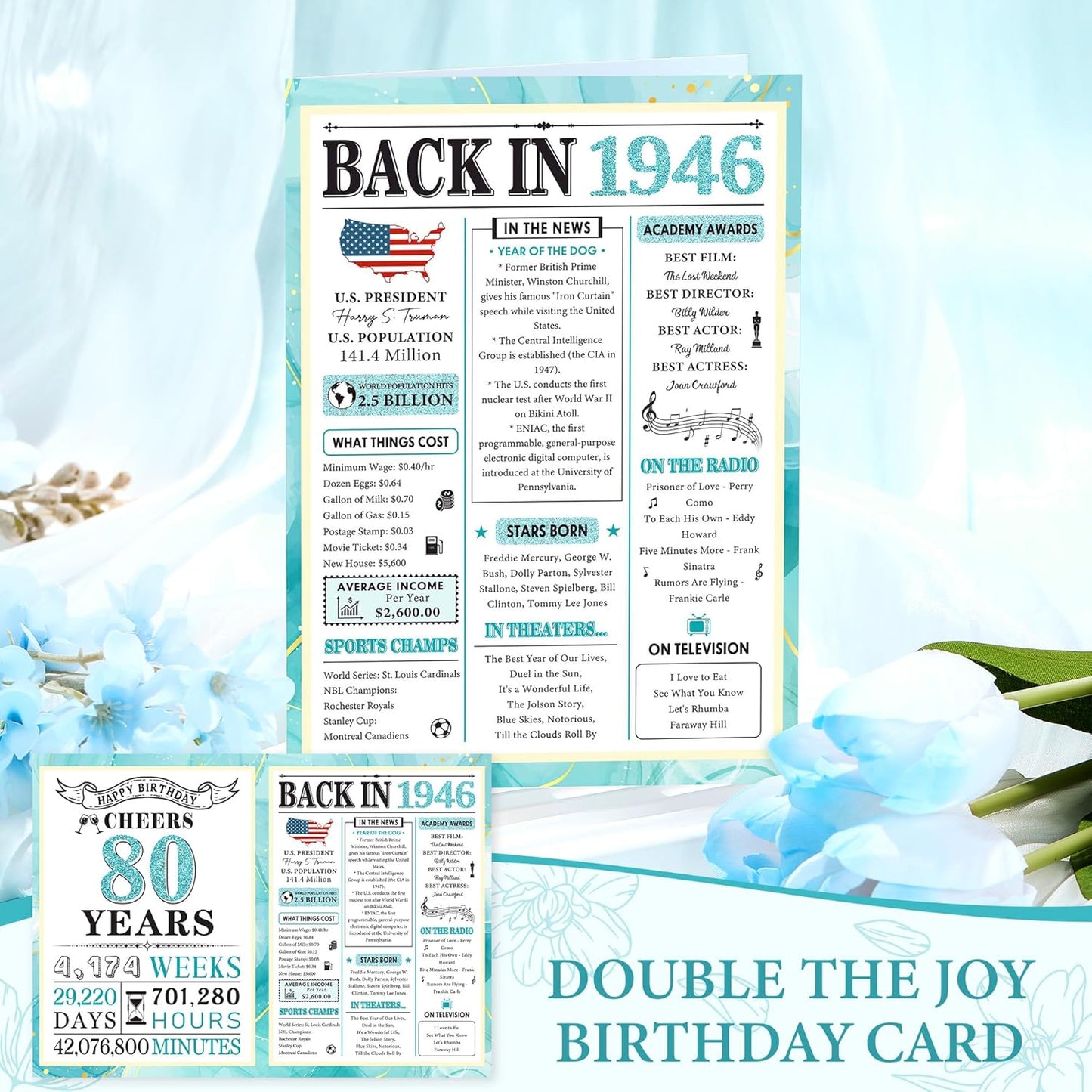Skiennix 80th Birthday Gifts for Women - Unique & Meaningful 1946 Gift Ideas for Mom