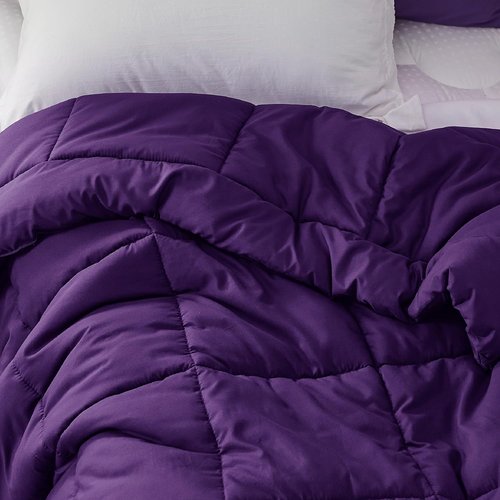 Bedsure Comforter Duvet Insert - All-Season Twin XL Quilted Down Alternative Blanket, GentleSoft, Purple 92 x 68 Inches