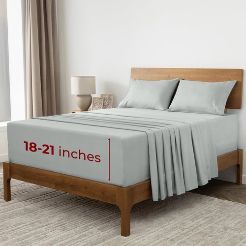 Mellanni Extra Deep Full Sheets - 4 PC Iconic Collection Bedding - Hotel Luxury, Ultra Soft, Cooling Bed Sheets - Wrinkle, Fade, Stain Resistant (Full, Spa Mint)