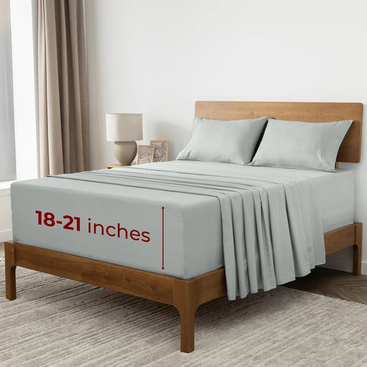 Mellanni Extra Deep California King Sheets - 4 PC Iconic Collection Bedding - Hotel Luxury, Ultra Soft, Cooling Bed Sheets - Wrinkle, Fade, Stain Resistant (Cal King, Spa Mint)