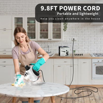 Pressurized Handheld Steam Cleaner with 14 pcs Accessories, Portable Steamer for Cleaning, Steam Cleaner for Home for Dirt, Grease, Grout, Tile, Floor, Car