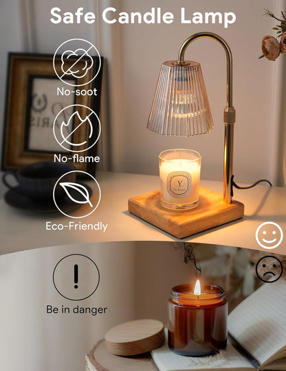 Skiennix Candle Warmer Lamp - Dimmable Home Decor with Timer & Adjustable Height | 2 Bulbs Included