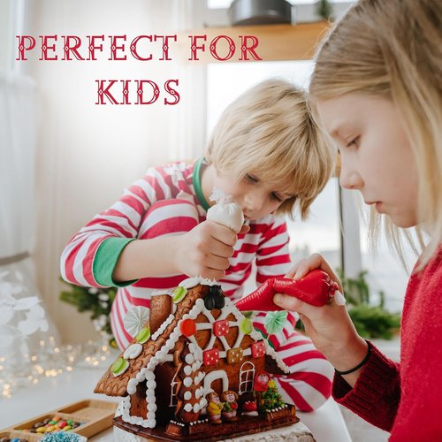 Gingerbread House Kit - DIY Christmas Decorating for Kids & Adults | Pre-Baked 32 Oz with 7 Panels, Icing & Candies