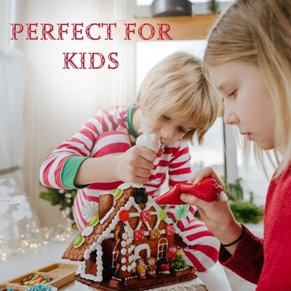 Gingerbread House Kit - DIY Christmas Decorating for Kids & Adults | Pre-Baked 32 Oz with 7 Panels, Icing & Candies