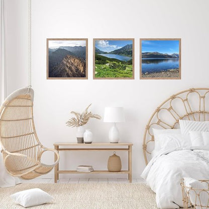 JCJMY 12x12 Inch Picture Frame - Rustic Brown Wall Gallery Frame with Shatter-Resistant Plexiglass