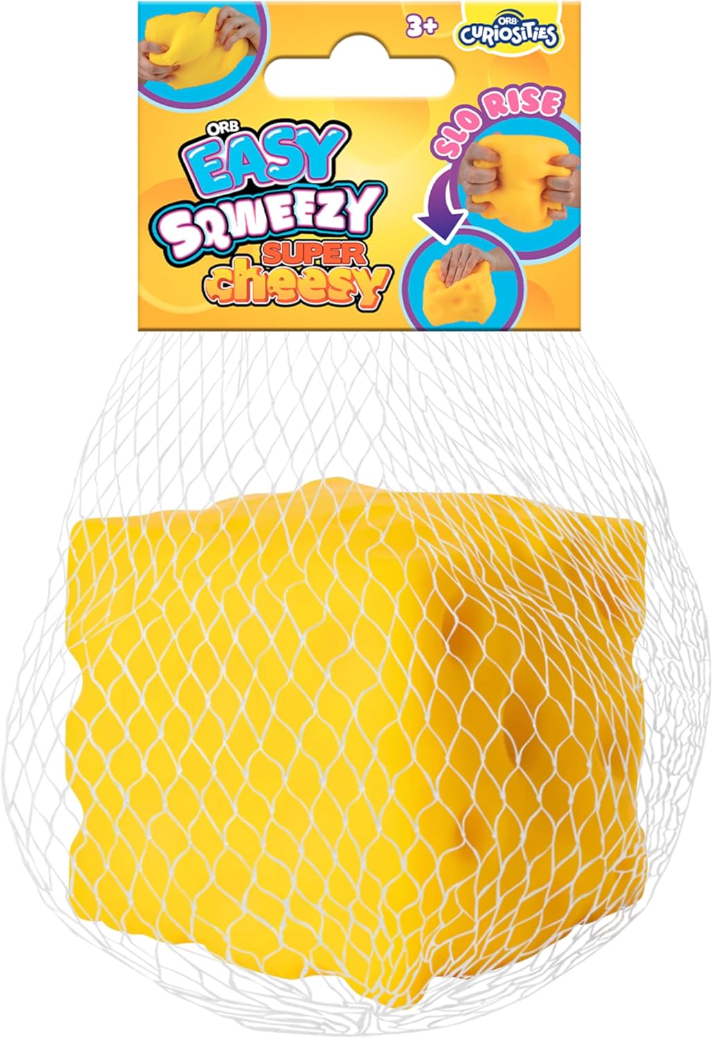 ORB Easy Sqweezy Super Cheesy - Giant Soft Cheese Stress Relief Toy | Fun, Squishy, Slow Rising Fidget for All Ages