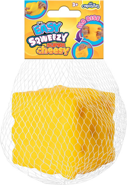 ORB Easy Sqweezy Super Cheesy - Giant Soft Cheese Stress Relief Toy | Fun, Squishy, Slow Rising Fidget for All Ages