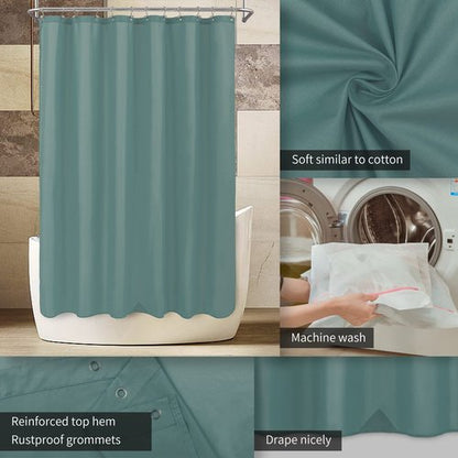 ALYVIA SPRING Stall Fabric Shower Curtain Liner Waterproof - Soft & Lightweight Small Shower Curtain with Magnets for Narrow Stall Size, Machine Washable - 36x72, Sea Teal