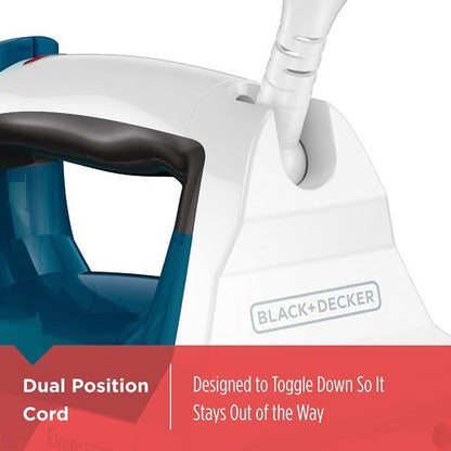 BLACK+DECKER Easy Steam Compact Iron - Dual Position Cord & TrueGlide Non-Stick Soleplate | Vertical Steam