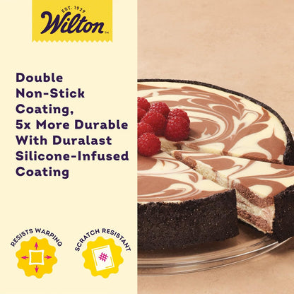 Wilton Platinum Non-Stick Springform Pan | Ideal for Cheesecakes, Pizzas & Bread Puddings - 9 x 2.7 Inch, Scratch Resistant