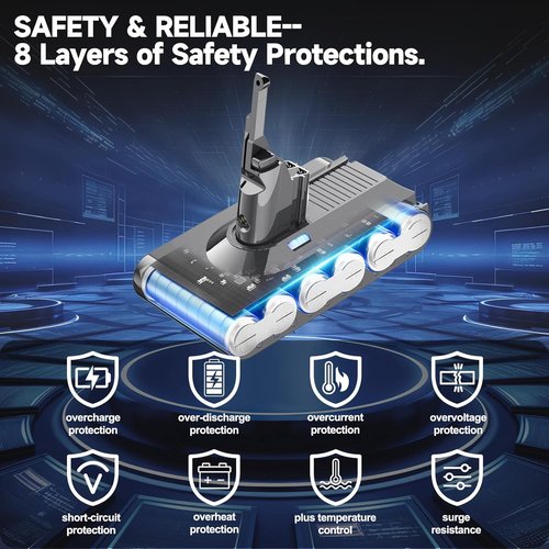 Dyson V8 Battery Replacement - Upgraded 7.0 Ah 21.6V for V8 Absolute, Motorhead, Fluffy, Animal | Compatible with 967834-05