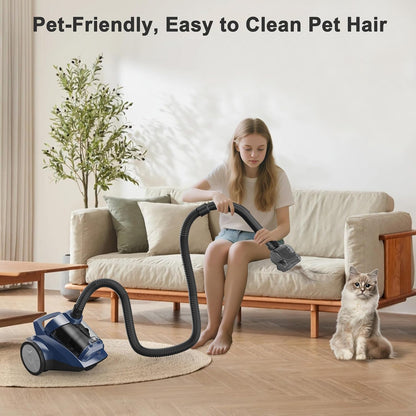 Sweepcent Canister Vacuum Cleaner - 45KPa Power Bagless Design | Lightweight Multi-Surface Vacuum with 5 Tools & 4.5QT Dust Cup