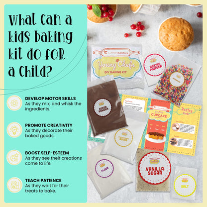 Young Chefs Sprinkles Cupcake Baking Kit with Pre-Measured Ingredients for Kids by Culinary Couture