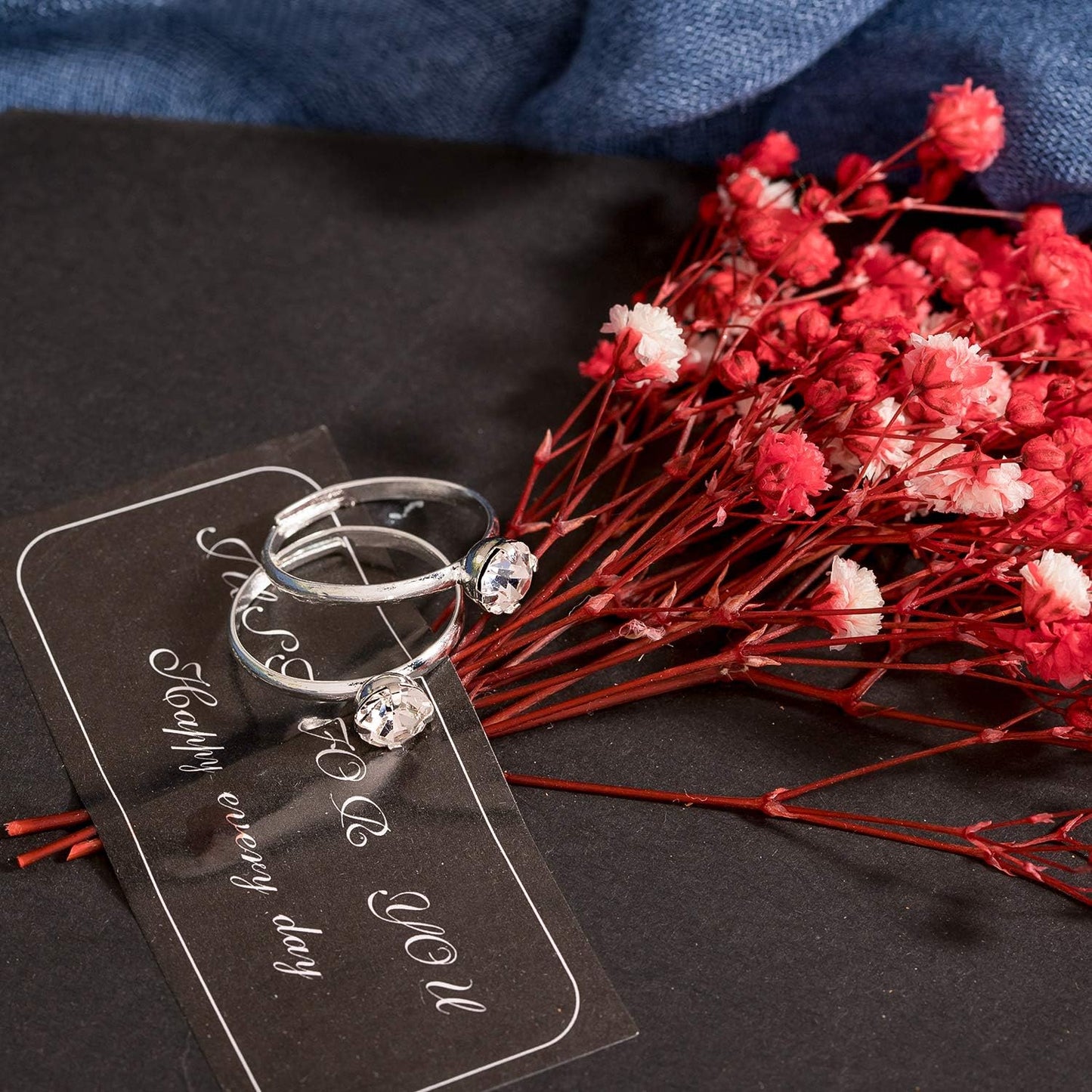 Whaline 36-Pack Diamond Engagement Rings | Bridal Shower & Wedding Table Decorations