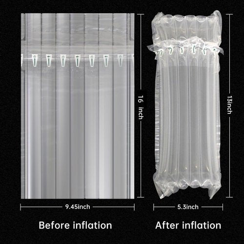 10 Pack 65um Thick Inflatable Bottle Shipping Packaging Alternative to Wine Boxes for Shipping Bottle Shipper Wine Packaging for Air Travel, Liquor Protector for Luggage Bubble Bags with Pump