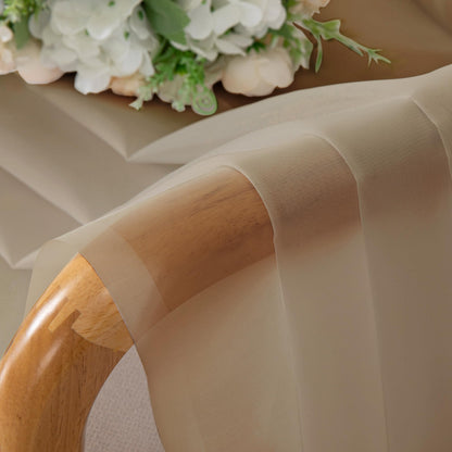 OWENIE Taupe Sheer Curtains 84 inches Long for Bedroom Living Room 2 Panels Set, Rod Pocket Solid Taupe Curtain, Soft Touch Elegant Voile Curtains & Drapes for Nursery, 42"x84", 2 Pcs