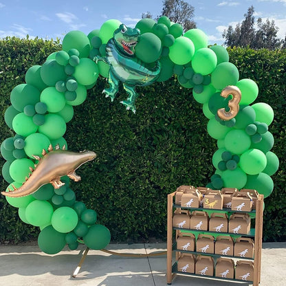Voircoloria 12-Inch Green Latex Balloons - 105 Pcs for Birthday, Dinosaur, and St. Patrick's Day Parties
