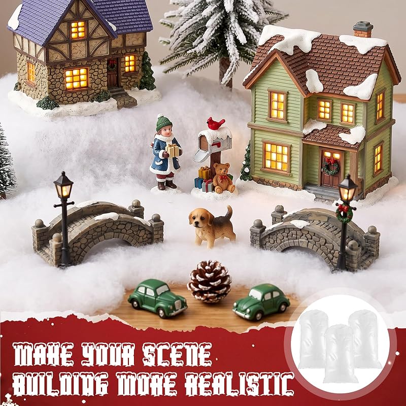 Jerify 72 Pack Christmas Fake Snow - Cotton-Like Fluffy Artificial Snow