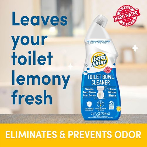 Lemi Shine Toilet Bowl Cleaner - Bleach-Free Formula for Tough Stains & Odor - 24 fl oz (3 Pack)