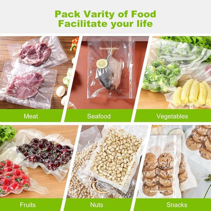 Bonsenkitchen Vacuum Sealer Bags - Heavy Duty BPA-Free Food Storage Rolls, 8" x 50', 2-Pack for Sous Vide Cooking