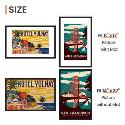 upsimples 14x22 Picture Frame, Display Pictures 11x17 with Mat or 14 x 22 Without, Wall Hanging Newspaper Frames, Black, 1 Pack