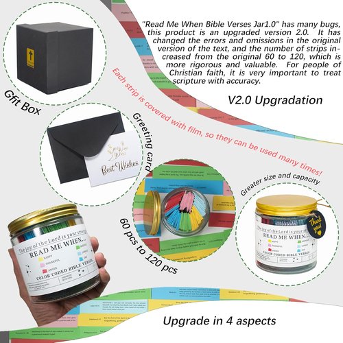 Bible Verse Jar (KJV) - 120 Inspirational Scripture Cards | Perfect Christian Gifts for Kids & Adults