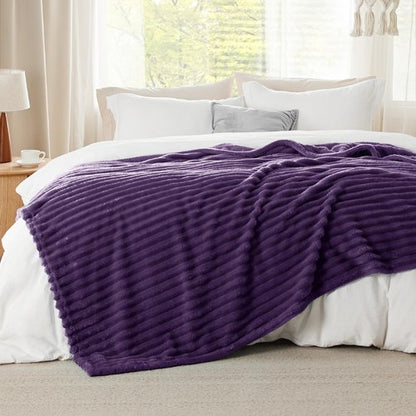 Bedsure GentleSoft Purple Fleece Blanket for Couch - Cozy Soft Blankets for Women, Cute Small Throws for Girls, 90x90 Inches
