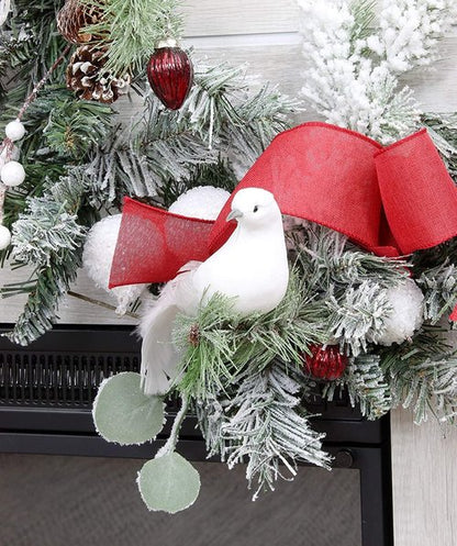 Darware Large White Doves - Set of 3 | 8-Inch Long Artificial Dove Figures for Christmas & Wedding Decor