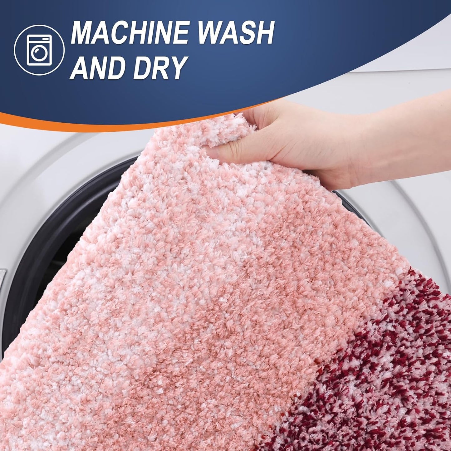 OLANLY Bathroom Rugs - Extra Soft Microfiber Mat 30x20 | Quick Dry, Machine Washable, Rubber Backing - Red