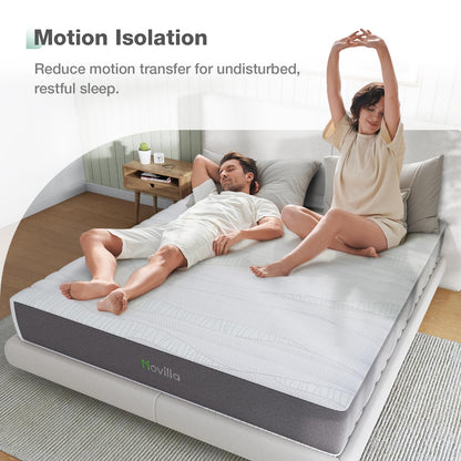Novilla Queen Mattress, 12 Inch Gel Memory Foam Queen Size Mattress in a Box, Bamboo Charcoal Foam & Breathable Cover for Clean, Peaceful Sleep, Supportive & Pressure Relieving, CertiPUR-US Certified