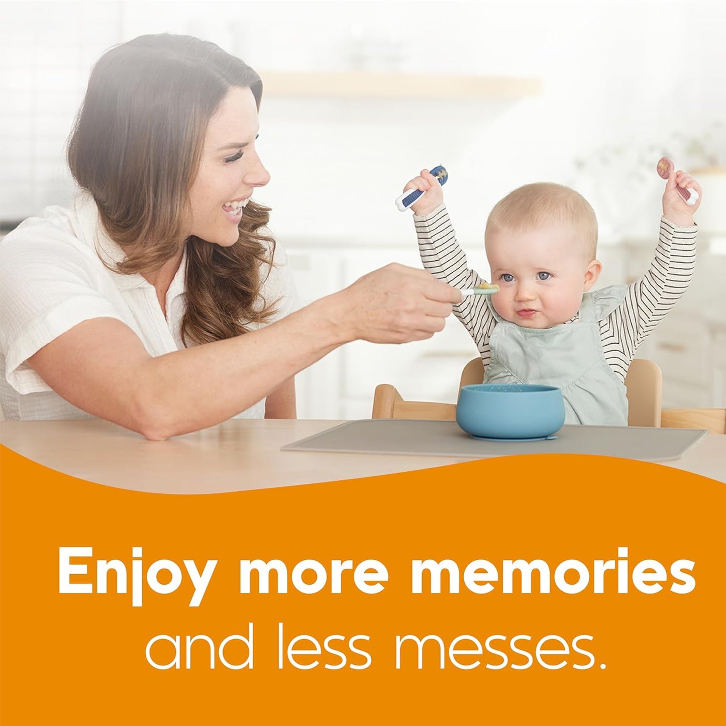 NumNum Baby Spoons Set - Silicone Self-Feeding Utensils for 6+ Months | BPA-Free, 6 Pack Rainbow