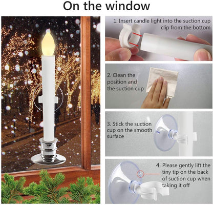 Window Candle Suction Cups Clamp - Secure Holder for Electric Candles - 20-Pack for Christmas Decor