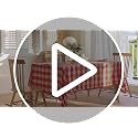 Jubilantex Buffalo Plaid Tablecloth Red White 54x54 Inches with Tassels - Square