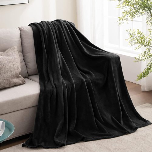 BEDELITE Fleece Blanket - Luxuriously Soft Black Throw for Couch & Bed | 50x60 Inches, Cozy & Lightweight