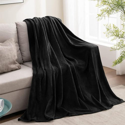 BEDELITE Fleece Blanket - Luxuriously Soft Black Throw for Couch & Bed | 50x60 Inches, Cozy & Lightweight