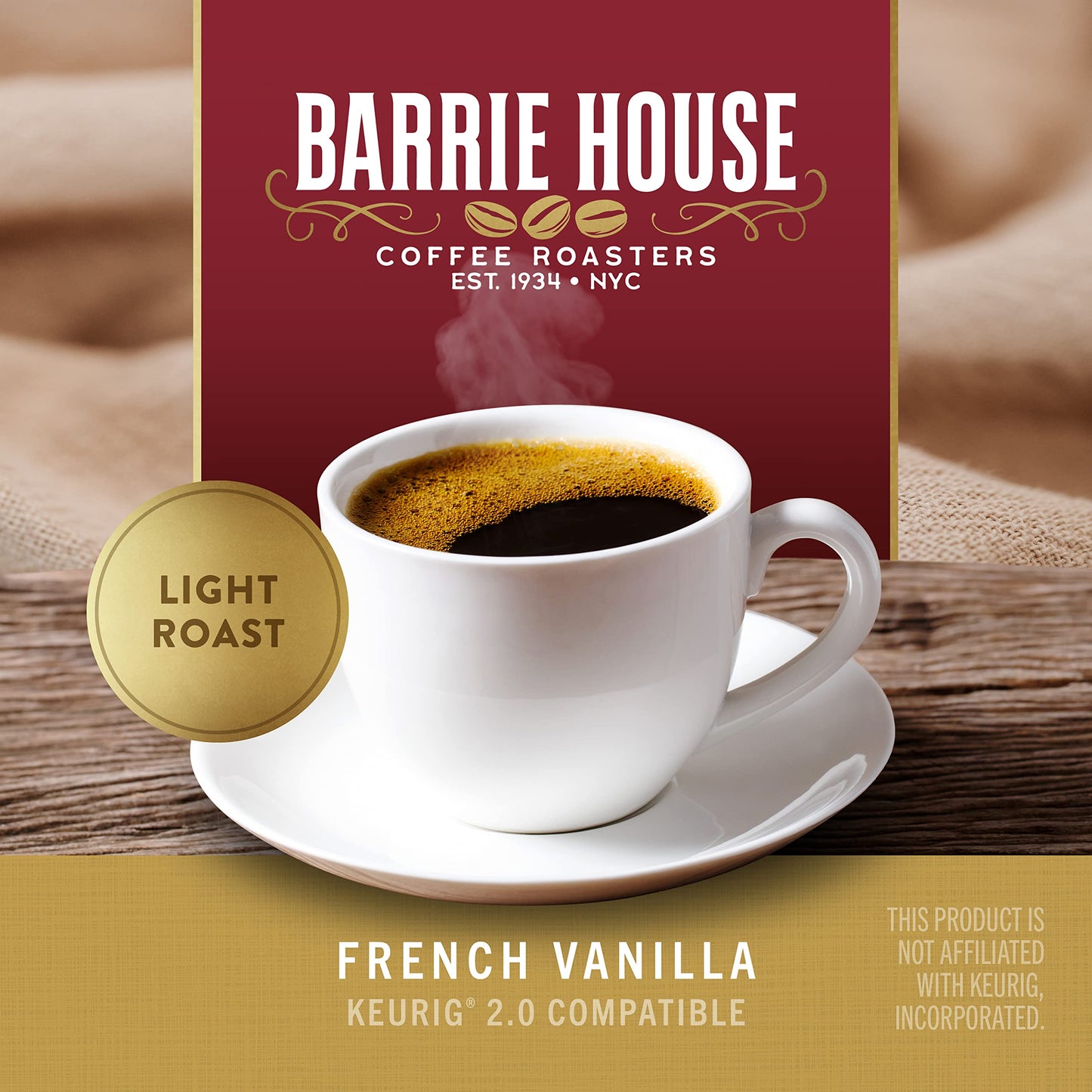 Barrie House French Vanilla Flavored Single Serve Coffee Pods, 24 Pack | Compatible With Keurig K Cup Brewers | Luscious and Smooth | Small Batch Artisan Coffee in Convenient Single Cup Capsules