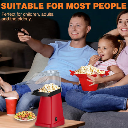 Skiennix Hot Air Popcorn Popper - Fast 1200W Machine with Bowl, Measuring Cup & Butter Tray | Perfect for Parties