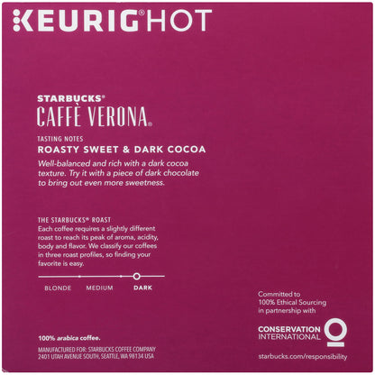 Starbucks Coffee K-Cup Pods, Caffe Verona, 32 CT