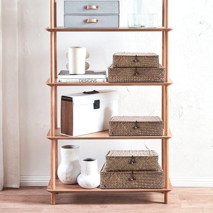 Hipiwe Wicker Storage Baskets - Set of 3 Handwoven Seagrass Bins with Lids | Large 14.8"x13" Coffee