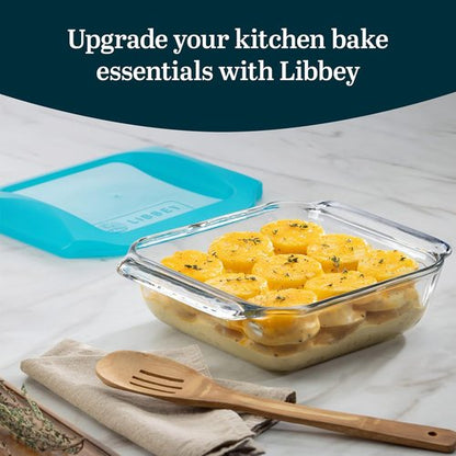 Libbey Premium Glass Baking Dish Set - 2 Stackable Casserole Dishes with Lids | Ideal for Lasagna & Brownies
