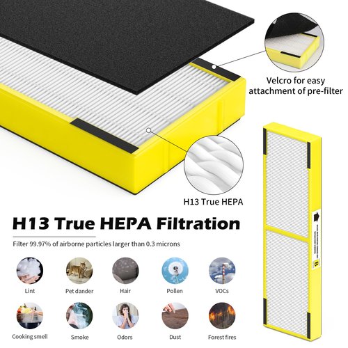 3 pack FLT4825 Filter B Replacement ＆ LB4000 Compatible with G-Guardian Filter B Purifier AC4825 AC4825E AC4300 AC4800 AC4900 AC4850, 3 HEPA Filters + 9 Carbon filters+ 1 lb4000 uv light bulb