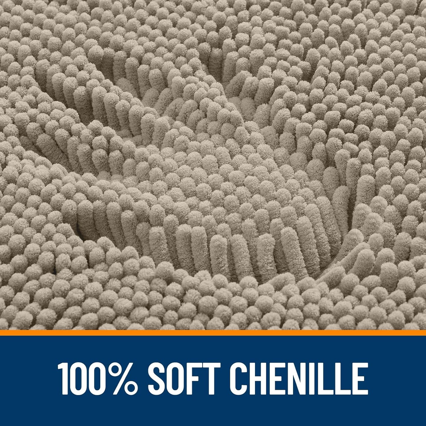 OLANLY Bathroom Runner Rugs - Soft Absorbent Chenille Bath Mats | Quick-Dry & Machine Washable - 70x24, Warm Taupe