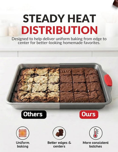 Boxiki Kitchen Non-Stick 9x13 Rectangular Cake Pan - Durable & Non-Toxic Baking Pan for Oven Delights