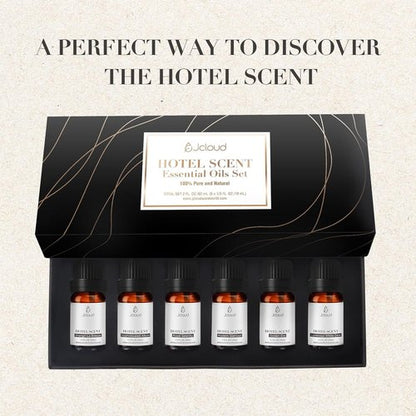 JCLOUD Essential Oils Set - Top 6 Luxury Hotel-Inspired Diffuser Oils for Home | Pure Aromatherapy - 6x10mL