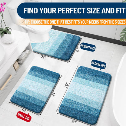 OLANLY Bathroom Rugs Mat 30x20, Extra Soft Absorbent Microfiber Bath Rugs, Rubber Backing, Quick Dry, Washable Bath Mats for Bathroom Floor, Tub and Shower, Home Decor Accessories, Peacock Blue