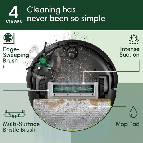 iRobot Roomba 104 Vacuum & Mop Robot - Self-Emptying for 75 Days, Powerful Suction, Ideal for Pet Hair