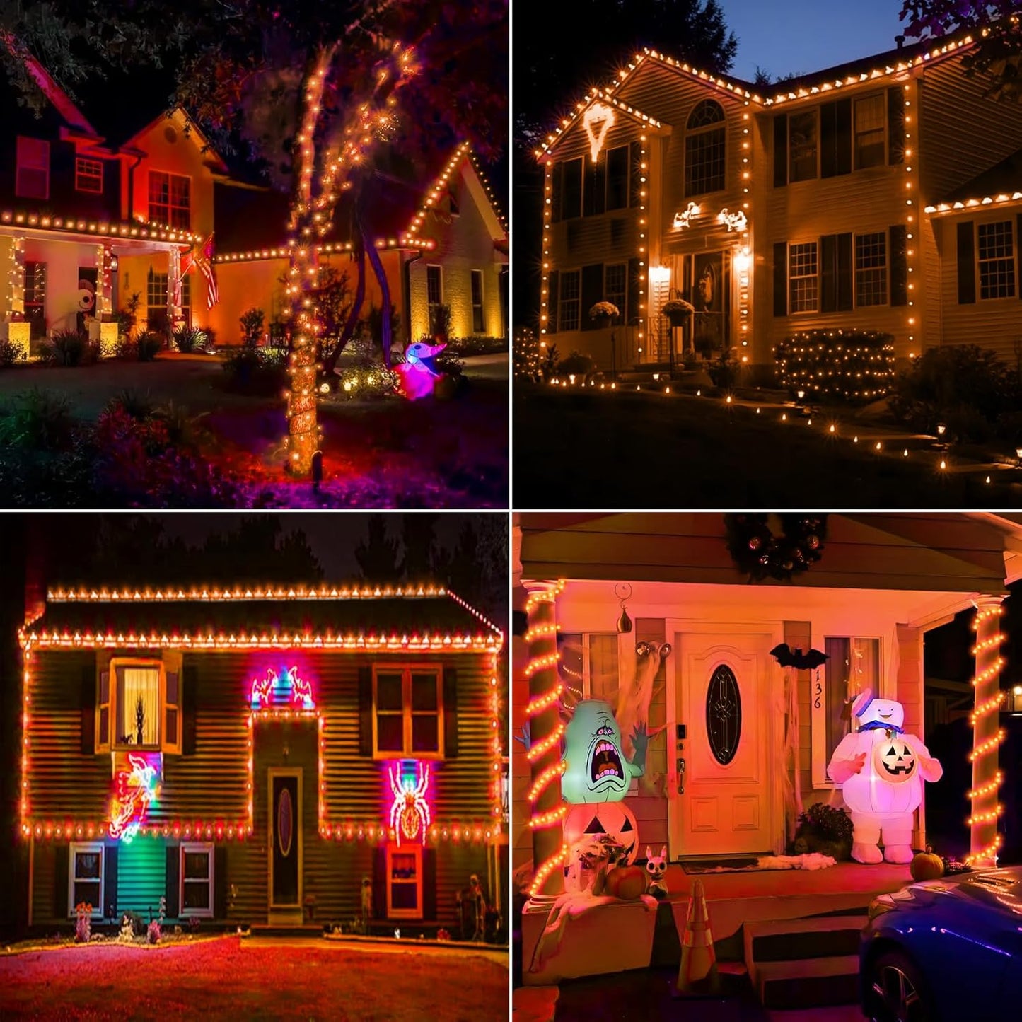 Skiennix 100ft LED Rope Lights - Waterproof & Flexible Tube Lighting with 8 Modes | Orange for Outdoor Decor