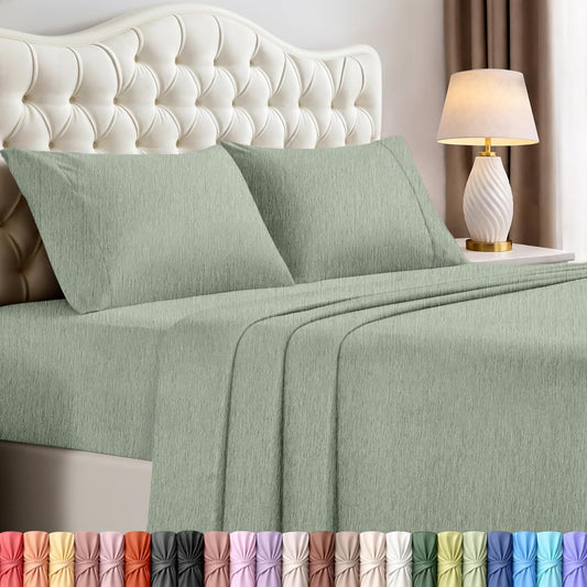 Utopia Bedding California King Sheet Set - Soft, Breathable Microfiber, 4-Piece in Heather Sage