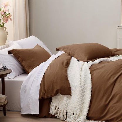 Bedsure King Size Duvet Cover Set - Extra Soft Prewashed Cotton-Like Bedding, 3 Pieces with Zipper Closure & 2 Pillow Shams, 104x90 Inches