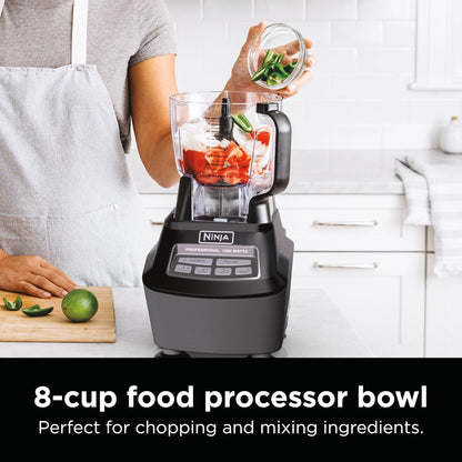 Ninja Kitchen System - All-in-One Food Processor & Blender for Smoothies | Includes Pitcher, Travel Cup & 8-Cup Bowl | Perfect for Salsa, Dough, Shakes & Frozen Drinks | 120 Volts | Black | BL770AMZ